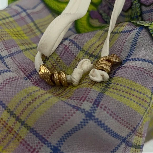 Just Cavalli 1990s Green Pink Multicolored floral Silk Tunic Kaftan Top dress - Picture 7 of 16